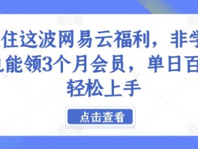 抓住这波网易云福利，非学生也能领3个月会员，单日百单轻松上手-皓收集 | 网创宝典