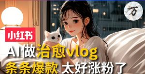 AI治愈系vlog动画视频，小红书1个月轻松涨粉破万，商单报价1500+日入2000+--皓收集 | 网创宝典