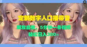 定制数字人口播带货，解放自我，5分钟一条视频，轻松日入3张--皓收集 | 网创宝典