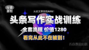 11月最新头条1280付费课程，手把手教你日入300+  教你写一篇没有“AI味的文章”，附赠独家指令【揭秘】--皓收集 | 网创宝典