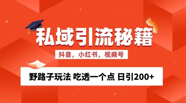 私域流量的精准化获客方法 野路子玩法 吃透一个点 日引200+ 【揭秘】-皓收集 | 网创宝典