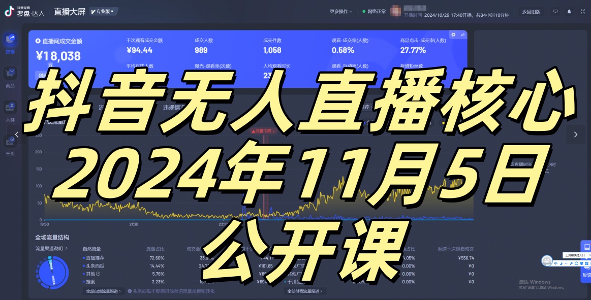 抖音无人直播核心公开课，咸鱼翻身小白可做带有睡后收入月入过万太简单【揭秘】-皓收集 | 网创宝典