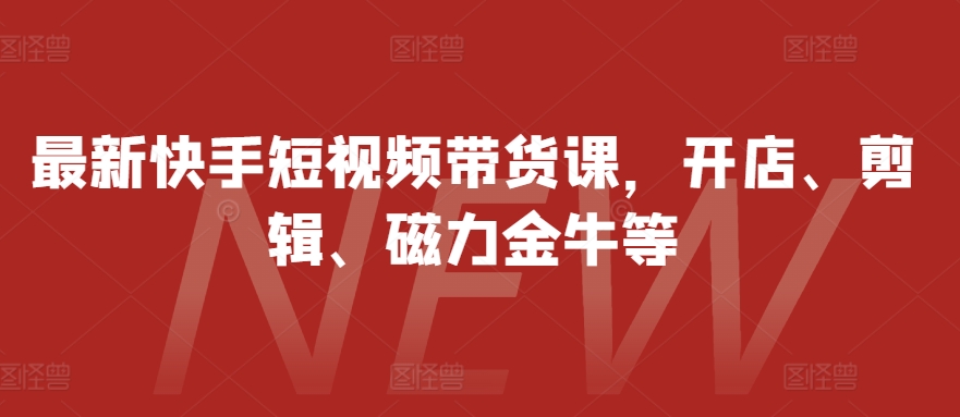 最新快手短视频带货课，开店、剪辑、磁力金牛等-皓收集 | 网创宝典