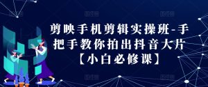 剪映手机剪辑实操班-手把手教你拍出抖音大片【小白必修课】--皓收集 | 网创宝典