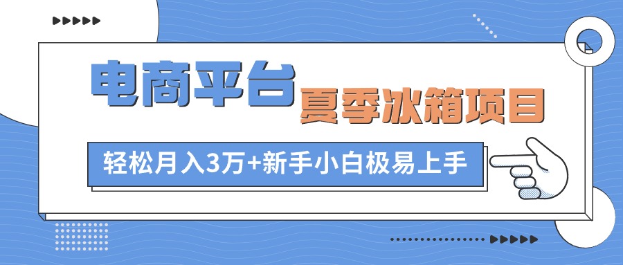 电商平台冰箱项目，项目门槛低，0成本投入，小白轻松上手-皓收集 | 网创宝典