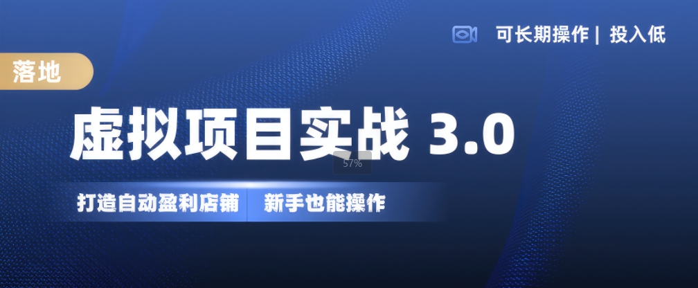 虚拟项目实战3.0，打造自动盈利店铺，可长期操作投入低，新手也能操作-皓收集 | 网创宝典