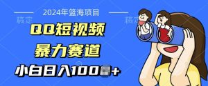 2024年蓝海项目，QQ短视频暴力赛道，小白日入几张，无脑操作，简单上手--皓收集 | 网创宝典