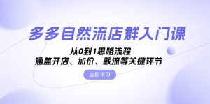 多多自然流店群入门课，从0到1思路流程，涵盖开店、加价、截流等关键环节--皓收集 | 网创宝典