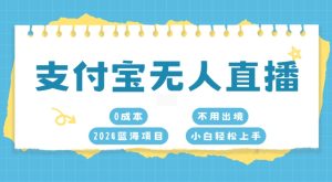支付宝无人直播，0成本，2024蓝海项目，不用出境，小白轻松上手--皓收集 | 网创宝典