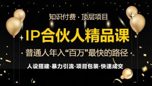 IP合伙人最新精品课程，知识付费全流程+最强引流术+小白避坑指南--皓收集 | 网创宝典