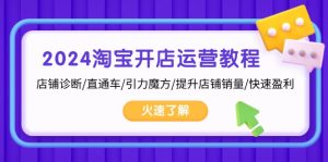 2024淘宝开店运营教程：店铺诊断/直通车/引力魔方/提升店铺销量/快速盈利--皓收集 | 网创宝典