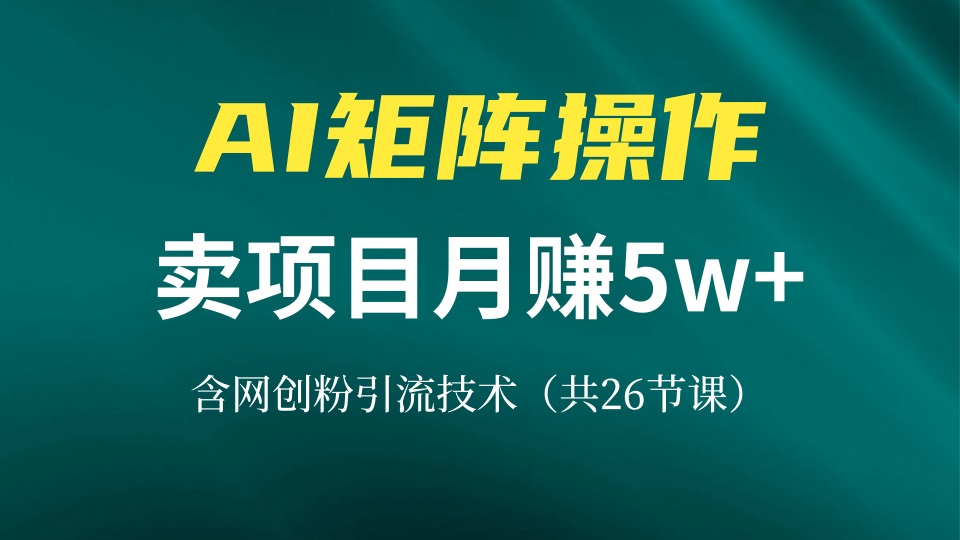 网创IP打造课，借助AI卖项目月赚5万+，含引流技术（共26节课）-皓收集 | 网创宝典