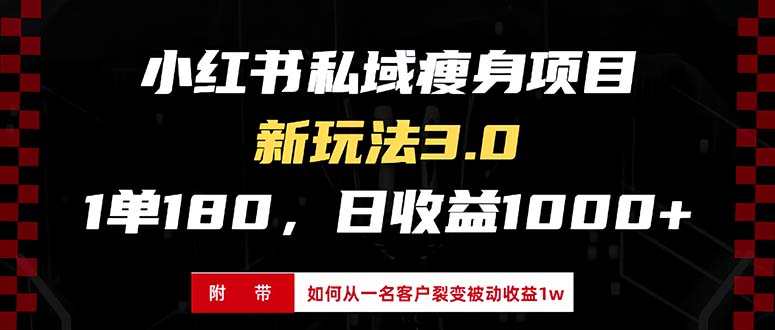 小红书瘦身项目3.0模式，新手小白日赚收益1000+（附从一名客户裂变收益… -皓收集 | 网创宝典