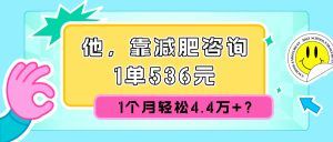 他，靠减肥咨询，1单536元，1个月轻松4.4w+?--皓收集 | 网创宝典
