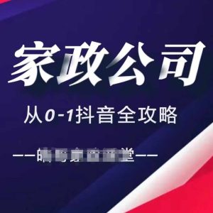 家政公司从0-1抖音全攻略，教你从短视频+直播全方位进行抖音引流--皓收集 | 网创宝典