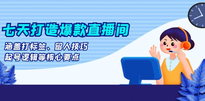 七天打造爆款直播间：涵盖打标签、留人技巧、起号逻辑等核心要点-皓收集 | 网创宝典