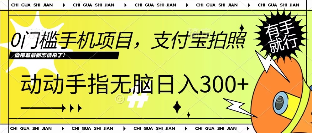 0门槛手机项目，支付宝拍照，无脑日入1张，轻轻松松，有手就行-皓收集 | 网创宝典