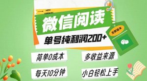 最新微信阅读6.0，每日5分钟，单号利润200+，可批量放大操作，简单0成本--皓收集 | 网创宝典