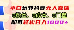 DY小程序无人直播，0粉也可做，不违规不限流，小白一看就会--皓收集 | 网创宝典