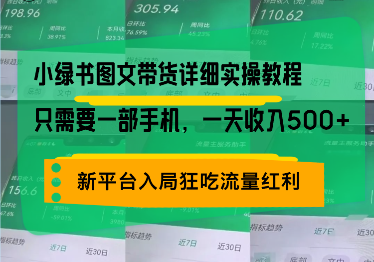 小绿书图文带货详细实操教程，只需要一部手机，一天收入500+，轻松变现-皓收集 | 网创宝典