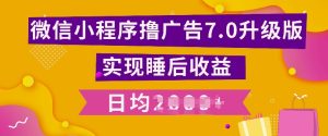 小程序撸广告最新7.0玩法，全新升级玩法，日均多张--皓收集 | 网创宝典