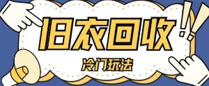 冷门玩法，旧衣服回收项目单日可入2张，小白轻松上手，简单粗暴--皓收集 | 网创宝典