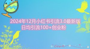 2024年12月小红书引流最新版，日均引流100+创业粉--皓收集 | 网创宝典