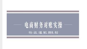 电商财务对账实操-京东天猫淘宝拼多多抖音电商财务对账--皓收集 | 网创宝典