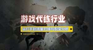 游戏代练行业，从打手到流量对接与裂变分析--皓收集 | 网创宝典