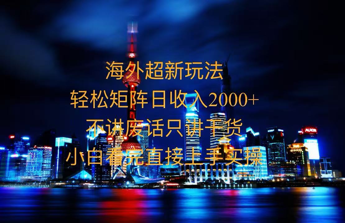 2025全新海外暴力玩法，操作简单，小白轻松上手-皓收集 | 网创宝典