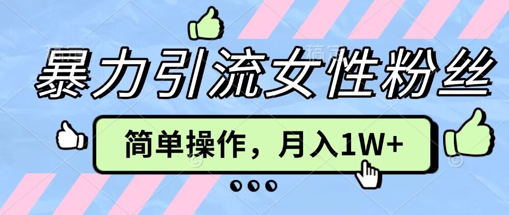 操作“零难度”小众项目，疯狂引流女性粉丝，月入轻松破 1W+-皓收集 | 网创宝典