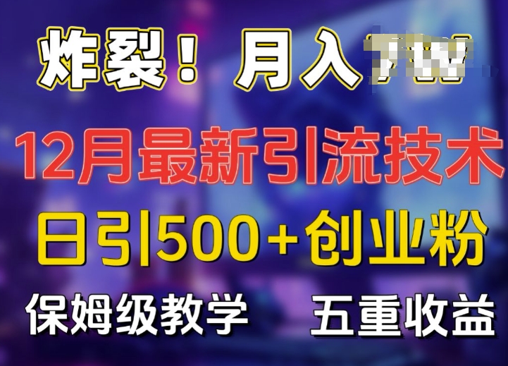 炸裂!揭秘12月最新日引流500+精准创业粉，多重收益保姆级教学-皓收集 | 网创宝典