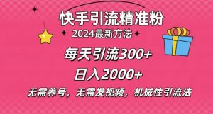 小白即可入手，一部手机搞定，2024快手在线用户私信引流法搬砖式引流，一天可引300+创业粉--皓收集 | 网创宝典