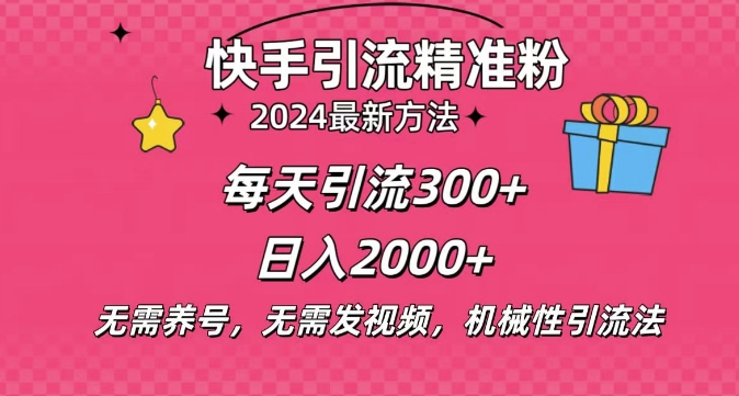 小白即可入手，一部手机搞定，2024快手在线用户私信引流法搬砖式引流，一天可引300+创业粉-皓收集 | 网创宝典