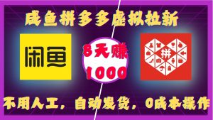 咸鱼拼多多虚拟拉新，不用人工，自动发货，0成本操作，8天收益1k--皓收集 | 网创宝典