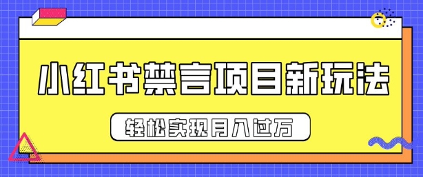 小红书禁言项目新玩法，推广新思路大大提升出单率，轻松实现月入过W-皓收集 | 网创宝典