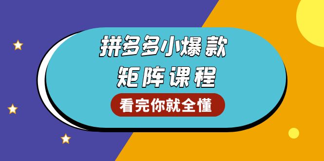 拼多多爆款矩阵课程：教你测出店铺爆款，优化销量，提升GMV，打造爆款群 -皓收集 | 网创宝典