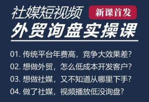 五大社媒·短视频获客线上课(TK/INS/FB/YTB/视频号)，B2B外贸工厂短视频线上班--皓收集 | 网创宝典