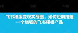 飞书模版变现实战圈，如何短期搭建一个赚钱的飞书模板产品--皓收集 | 网创宝典