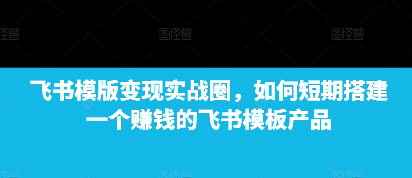 飞书模版变现实战圈，如何短期搭建一个赚钱的飞书模板产品-皓收集 | 网创宝典