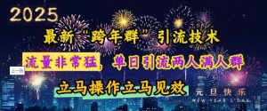 最新“跨年群”引流，流量非常猛，单日引流两人满人群，立马操作立马见效【揭秘】--皓收集 | 网创宝典
