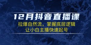 12月抖音直播课：拉爆自然流，掌握底层逻辑，让小白主播快速起号--皓收集 | 网创宝典