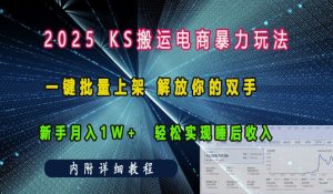 2025快手搬运电商暴力玩法， 一键批量上架，解放你的双手，新手月入1w +轻松实现睡后收入--皓收集 | 网创宝典