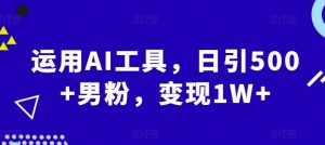 运用AI工具，日引500+男粉，变现1W+--皓收集 | 网创宝典