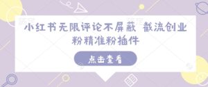 小红书无限评论不屏蔽 截流创业粉精准粉插件--皓收集 | 网创宝典