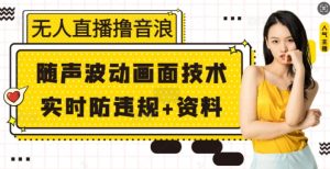 无人直播撸音浪+随声波动画面技术+实时防违规+资料【揭秘】--皓收集 | 网创宝典