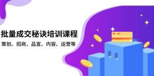 批量成交秘诀培训课程，策划、招商、品宣、内容、运营等--皓收集 | 网创宝典