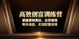 高效创富训练营：掌握营销真经、自我管理等多维度，实现财富倍增--皓收集 | 网创宝典