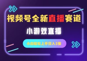 视频号全新小游戏直播赛道，一天3张，小白轻松上手--皓收集 | 网创宝典