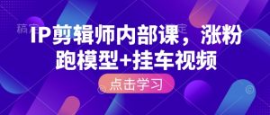 IP剪辑师内部课，涨粉跑模型+挂车视频--皓收集 | 网创宝典